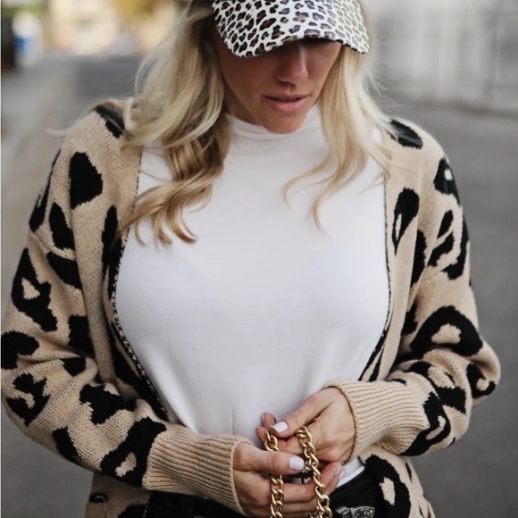 Boho leopard print open front cardigan - Picture 5 of 8